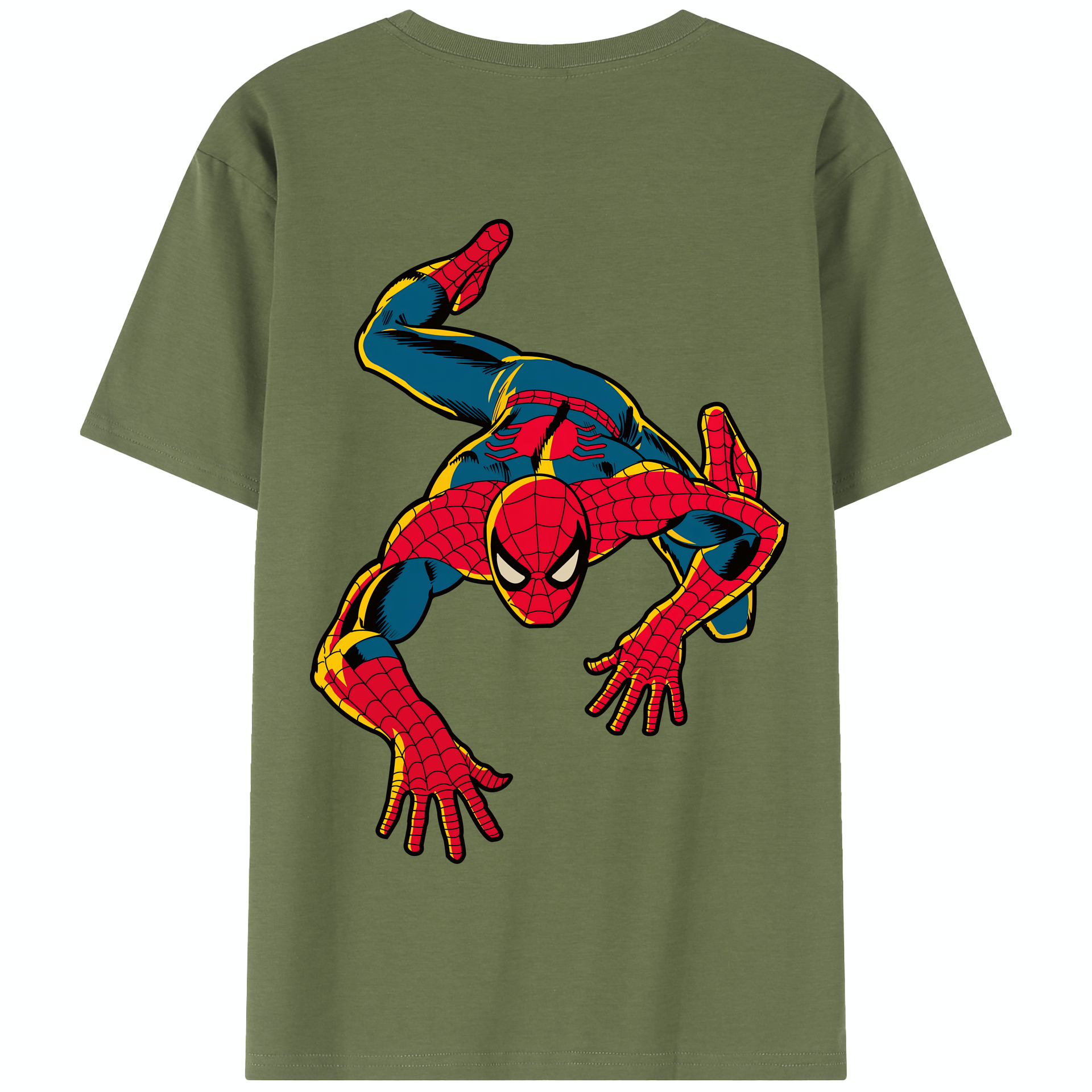 （画像用） Spider Man スパイダーマン 綿100％半袖Tシャツ（背面プリント）